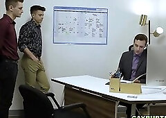 Trevor, Evan and Jayden shared anal threesome