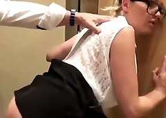 Xxl jugged assistant is getting smashed in the elevator, while being stuck and waiting for help