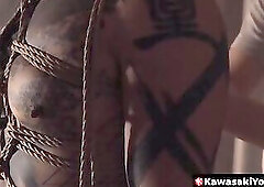 Yoshi Kawasaki invites Shibari master Encho for a tight binding session