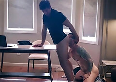 DILF gets horny and intimate with one of the guys from office