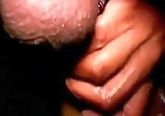 Hot Black cock fucking bareback through Gloryhole 3