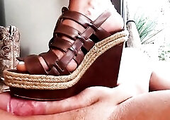 Those sexy sandals were purchased by my online thrall--I LOVE 'em! Especially the 'crushing' flat, red soles. I've to feel anythin
