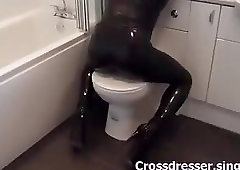 CD In Latex Leggings and Heels Feeling Horny