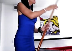 Marvelous Thai transsexual Lanta upskirts and flashes her goods during playing billiards. After the game, Lanta gives concupiscent chap a oral sex and