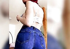 Smokin' and showing of my jeans booty