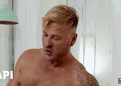 After Fucking In The Kitchen Matt Anders & Bastian Karim Move To The Bedroom To Be More Comfortable