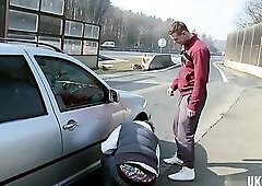 Hot daddy anal sex and facial