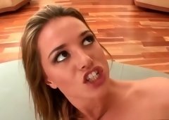 Delightful teen Tori Black works her lips and her twat on a huge dick