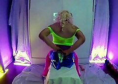 Sexy masked tgirl roanyer plays with ricky lamb and some fun sex toys