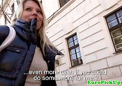 Real public blonde offered cash for fuckfest