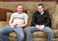 Gay guy nailed on couch