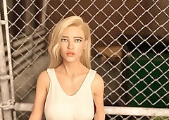 Sizzling blonde babe gives a wild blowjob in the woods - Episode one