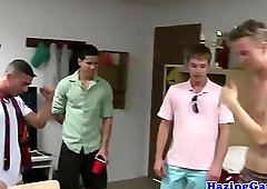 Blindfolded hazed frattwinks suck nipple pierced gay stripper