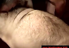 Poor disgusting redneck sucks cock