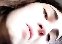 Cute curly brunette solo webcam masturbation