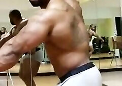 Dectric Lewis Flexing and Posing In White Boxer Briefs