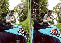 Twinkyhornyboi gets wild with big gay dildos in the woods