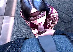 Hot milf in a bikini brings the cartoon fantasy to life