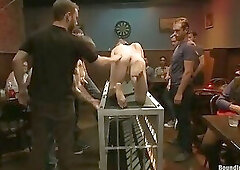 Wax and Gang Bang a Muscled Stud with a Fat Cock