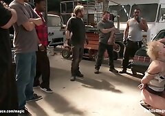 Bound Blonde Ass Fucked In Public