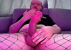 big pumped split glans. precum and sperm