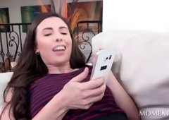 Horny teen masturbates and eats black dick