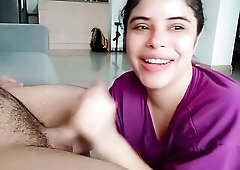 Balcony Risk Oral sex: Kneeling in Our Recent Apartment, Sucking Him Unfathomable with Neighbors Just Across the Way - Selena Vega Risky Amateur
