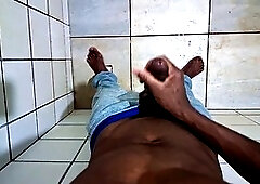 Youthful, young black, jerked off