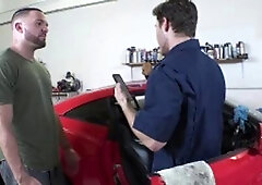 DrillMyHole - Tattooed american Paul Canon together with Julian Knowles blowjob cum in car