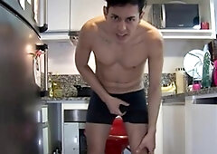 BarebackLatinoz: Santiago stroking sex scene