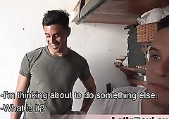 Amateur latin subworker pleasing his perv boss