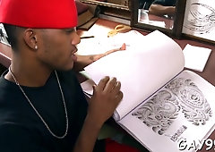 Sizzling bi-racial homosexual fucky-fucky