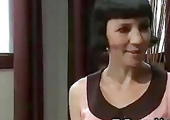 Blonde shemale fucks tied up brunette in pussy and asshole