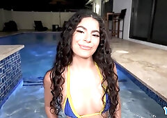 Gets Fucked Poolside And Takes A Facial With Angel Gostosa