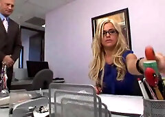 Young blonde cute secretary getting it in the ass