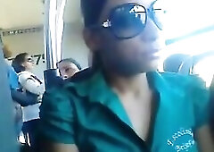 Voyeur sneakily films modest Latin Babe hotty in the bus