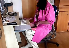 leather hooker Erika in pink leather dress