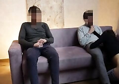 They screw me from the one and the other sides.. Cuckold exults, my cum-filled womb is awaiting for him