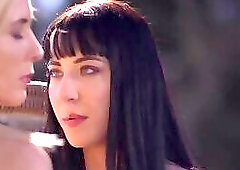 Blonde Babe Aiden Ashley gets fuck by Lesbian Goth Charlottes strapon