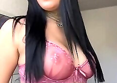 Juicy Trans Teasing Her Big Cock