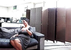 Shaggy big beautiful woman mother I'd like to fuck Cassy Hill shows off her large natural bazookas during this hot interview scene, where we get 