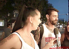 german audition for cheating on street with duo in public