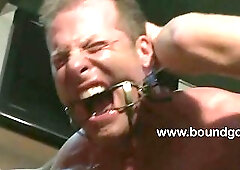 Derek Pain pumps up his muscles