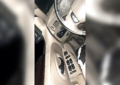 Pissing out the truck window whilst sitting in the drivers seat car piddle play peeing