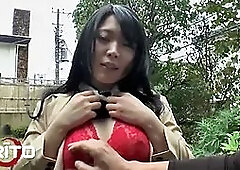 Erito - naughty brunette demonstrates her boobie outdoors, then goes inside for a nasty nailing