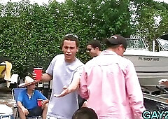 Queuing up for a gay dick suck