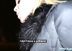 Amateur blonde MILF picked up on the street and fucked POV for some cash