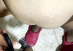 Firs time my Stepmom shave my cock, that babe told was bit curly