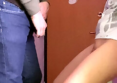 European wife cheats with passionate doggy style on a white table