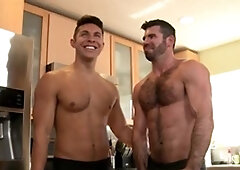 Men Over 30: Gay Billy Santoro accompanied by Seth Santoro plowed hard in backstage